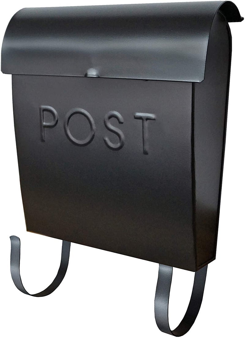 NACH Mailboxes for Outside Wall Mount, 12 x 11.2 x 4.5 inch, Black Mailbox, Waterproof Mailbox with Outdoor Newspaper Holder - The Euro Mailbox - Image 1